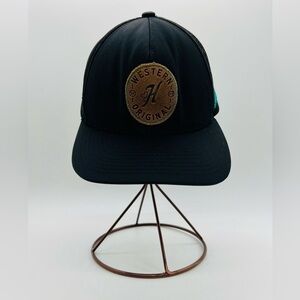 HOOEY BLACK WESTERN BALL CAP WITH ADJUSTABLE STRAP